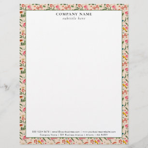 Modern Floral Garden Pattern Company Name Details Letterhead