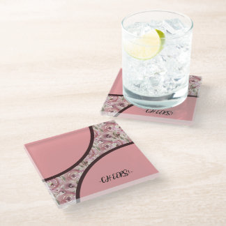 Modern Floral  Glass Coaster