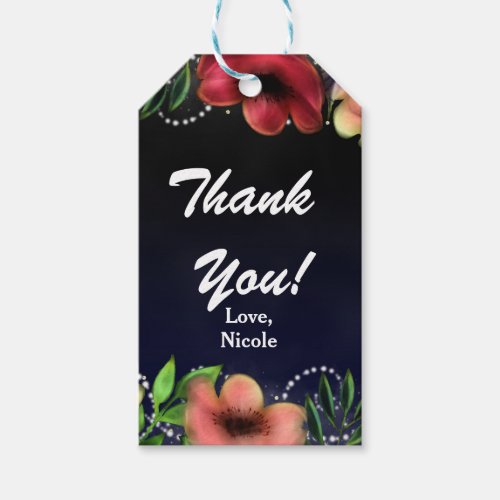 Modern Floral Glow Chic Evening Party Favor Gift Tags