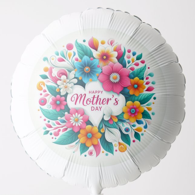 Modern Floral Happy Mother's Day Ballon Balloon (Front)