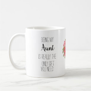 Modern floral heart  Aunt  'only gift' fun Coffee Mug