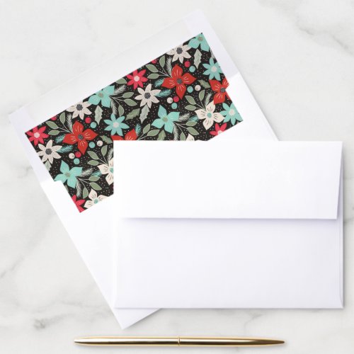 Modern Floral  Holiday Envelope Liner