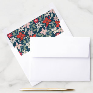 Modern Floral Holiday Envelope Liner