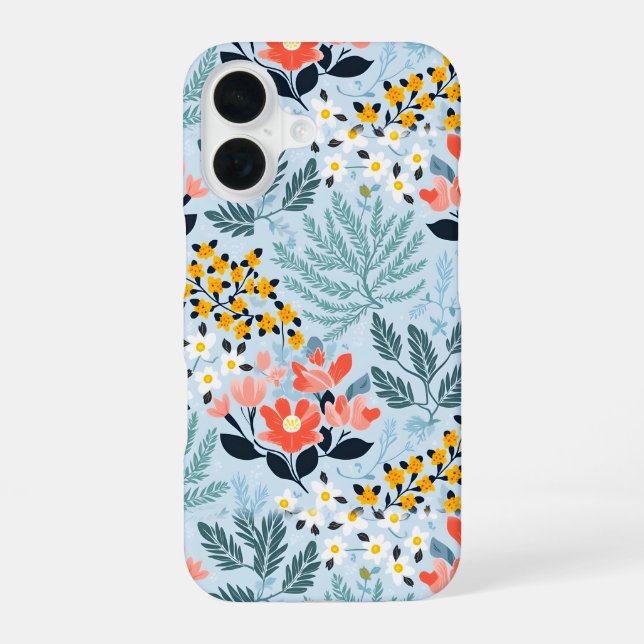 Modern Floral in Blue iPhone Case (Back)
