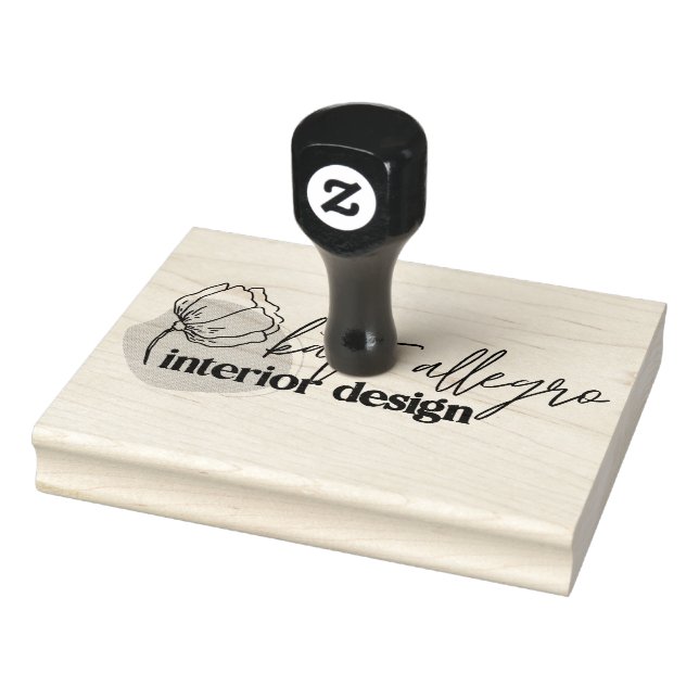 Modern Floral Interior Design Company Custom Logo Rubber Stamp (Stamp)