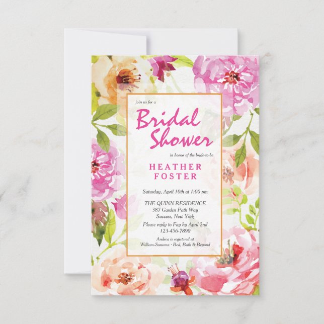 Modern Floral Invitation (Front)