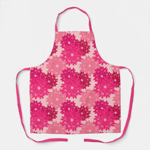 Modern Floral Kimono Print, Coral Pink Apron