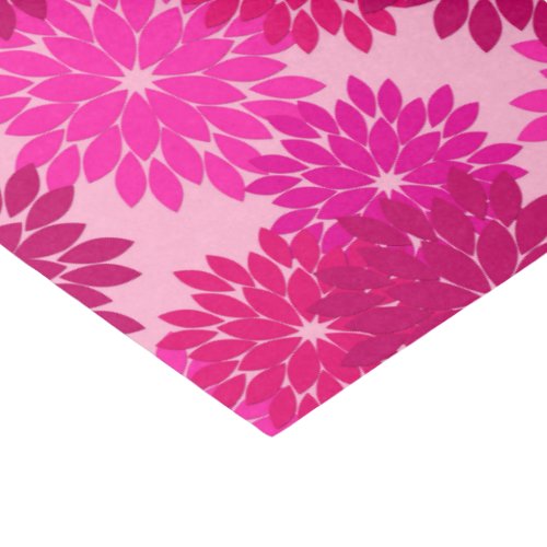 Modern Floral Kimono Print Pink Fuchsia and Wine Tissue Paper