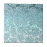 Modern Floral Light Teal Green Pattern Ceramic Tile<br><div class="desc">Elegant floral light teal green printed pattern ceramic bathroom wall tile. Contemporary, modern, decorative design. Chic, trendy, classy, stylish, beautiful succulent metallic. Image copyright Marg Seregelyi Photography.</div>
