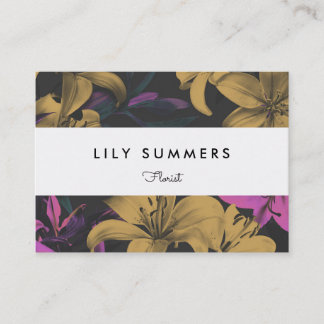 Modern Floral Lilies Business Card