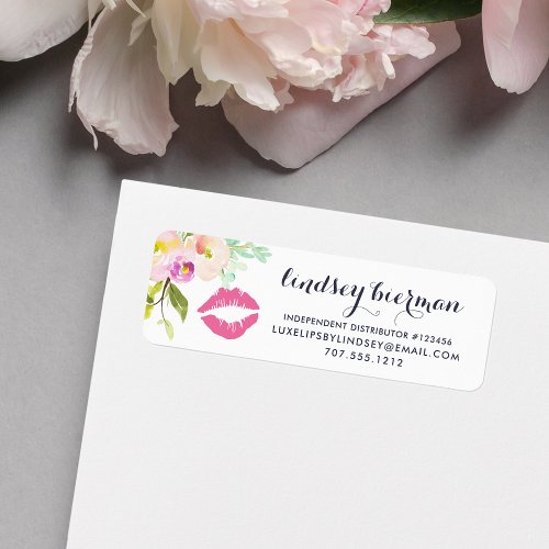 Modern Floral Lip Product Distributor Labels