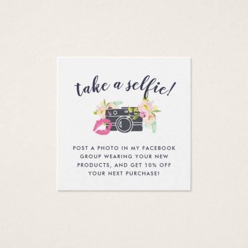 Modern Floral Lip Product Distributor Selfie Cards
