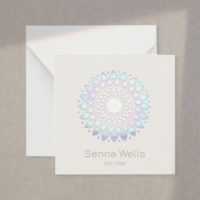 Modern Floral Lotus Mandala Note Card (Creator Uploaded)