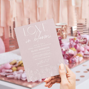 Modern Floral Love in Bloom Bridal Shower Invitati Invitation