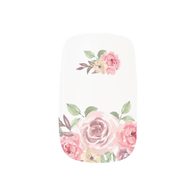 Modern Floral Minx Nail Art (Left Thumb)