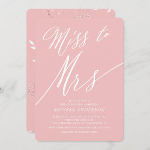 Modern Floral Miss to Mrs Bridal Shower Invitation