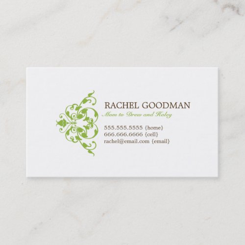 Modern Floral Mommy Card / Personal Calling Card Business Card