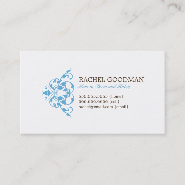 Modern Floral Mommy Card / Personal Calling Card (Front)