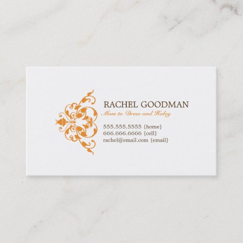 Modern Floral Mommy Card / Personal Calling Card Business Cards