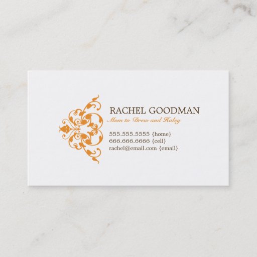 Customizable Modern Floral Mommy Card / Personal Calling Card Business Cards