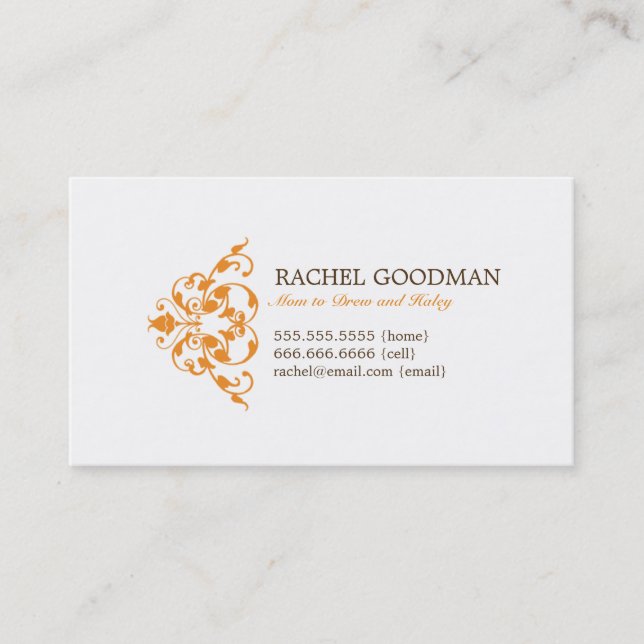 Modern Floral Mommy Card / Personal Calling Card (Front)