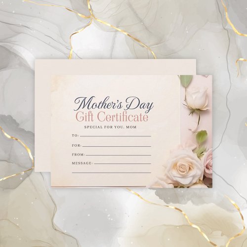 Modern Floral Mothers Day Gift Certificate
