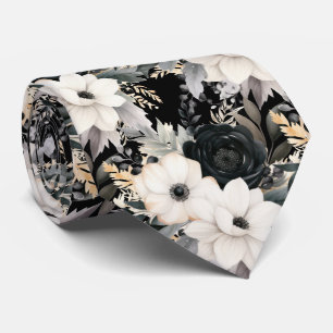 Modern Floral Neck Tie   Formal Special Occasions