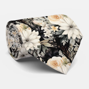 Modern Floral Neck Tie   Formal Special Occasions