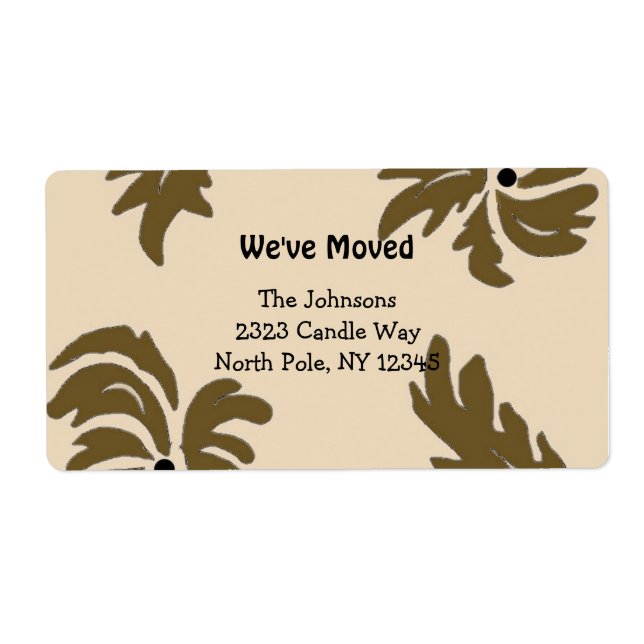 Modern Floral New Address Label (Front)