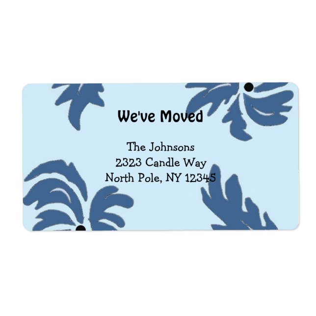 Modern Floral New Address Label (Front)