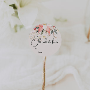 Modern Floral Oh What Fun To From Classic Round Classic Round Sticker