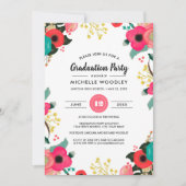 Modern Floral Painting Custom Graduation Party  Invitation (Front)