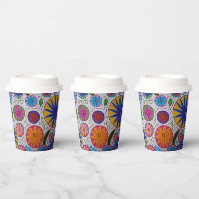 Modern Floral Paper Cups (Multi)