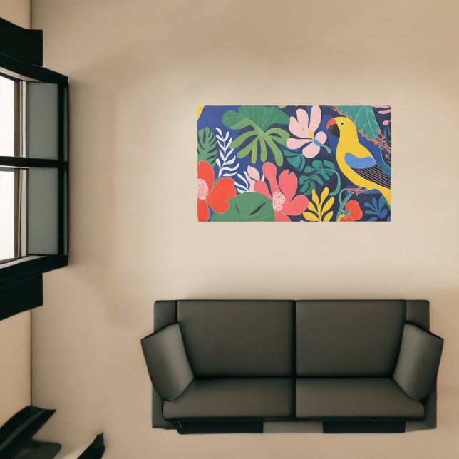 Modern Floral Parrot Postimpressionism Art Rug (Insitu (Indoor 1))