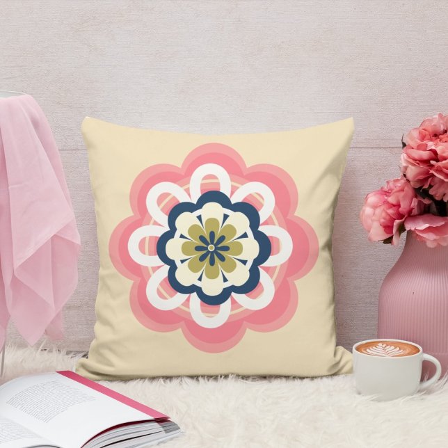 Modern Floral Pastel Throw Pillow (Creator Uploaded)