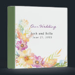Modern Floral Pastel Wedding 3 Ring Binder<br><div class="desc">Modern and romantic pastel flowers on a pale background would be perfect for your spring or summer wedding. Choose from different fonts and background colors. If you need any help,  please contact me and I would be happy to help you.</div>