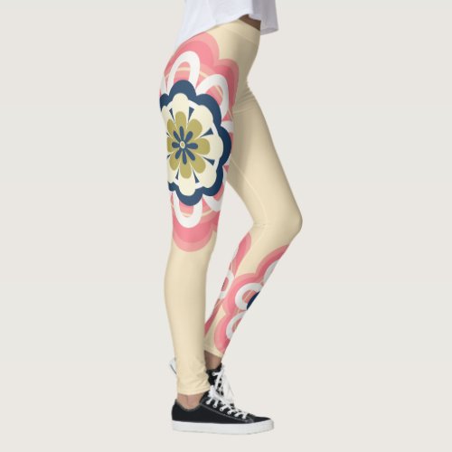 Modern Floral Pastel women  Leggings