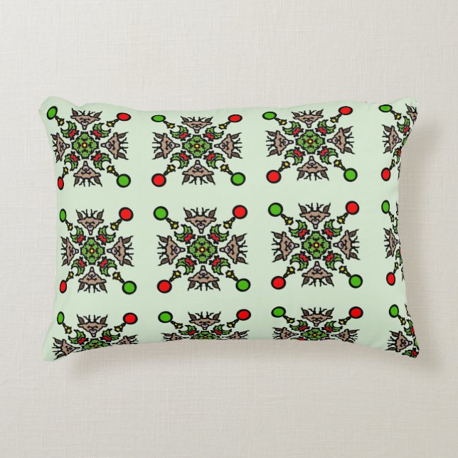 Modern Floral Pattern Accent Pillow (Front)