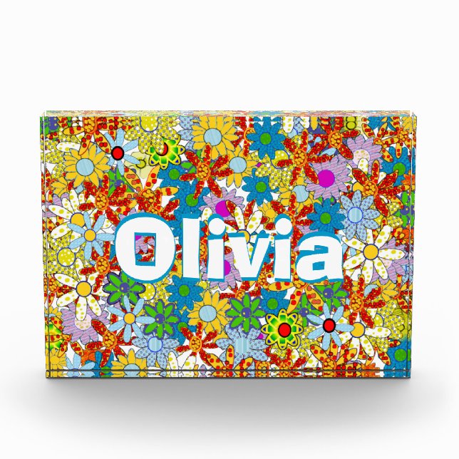 Modern Floral Pattern Bright Colors Award (Front)