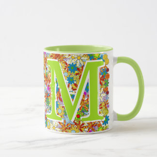 Modern Floral Pattern Bright Colors Mug