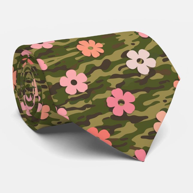 Modern Floral Pattern Business Neck Tie (Rolled)