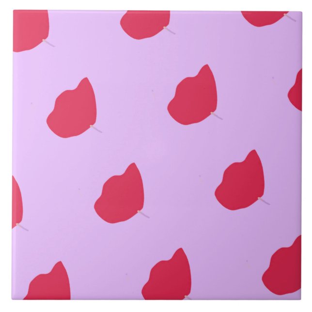 Modern floral pattern Ceramic Tile (Front)