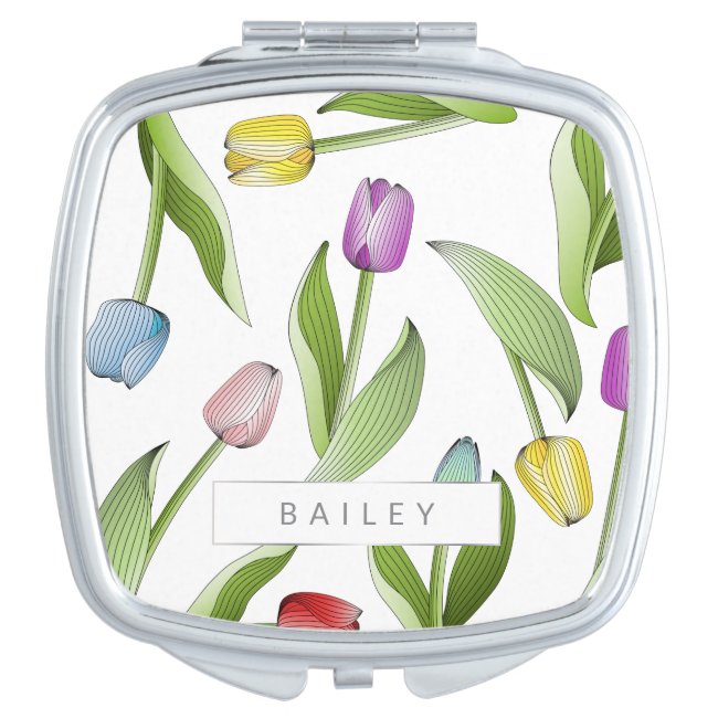 Modern Floral Pattern Colorful Tulip