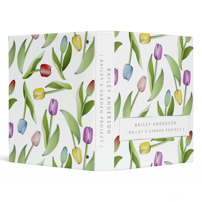 Modern Floral Pattern Colorful Tulips Custom