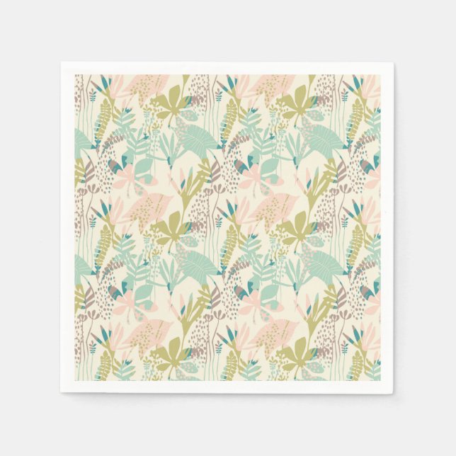 Modern Floral Pattern Napkins (Front)