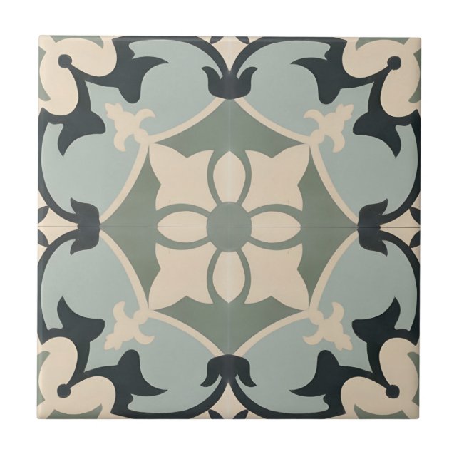 modern floral pattern portuguese tiles (Front)