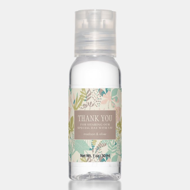 Modern Floral Pattern - Thank You Hand Sanitizer (Front)