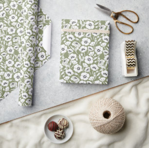 Modern Floral Pattern Wrapping Paper