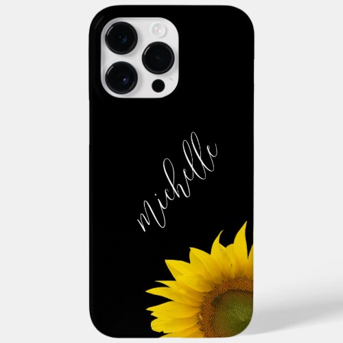 Modern Floral Peeking Sunflower Black White Case_Mate iPhone 14 Pro Max Case