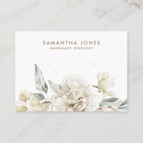 Modern Floral Peonies Earrings Jewelry Display  Business Card